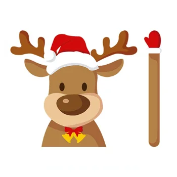 Vianočné Santa Claus Elk Klobúk Mávali Nášivka Vianočné Auto Príslušenstvo Zadné Okno, Stierač Nálepky
