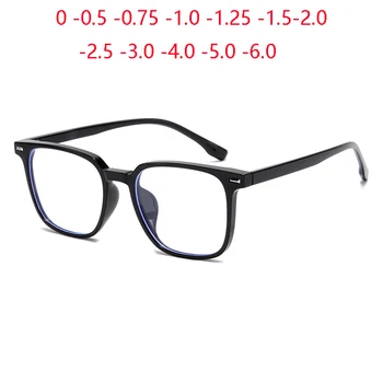 1.56 Asférické Modré Svetlo Okien Námestie Krátkozrakosť Okuliare Ženy Muži TR90 predpísať Okuliare S Valec 0 -0.5 -0.75 Na -6.0