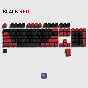 PBT keycaps double shot keycpas čierna mix červená farba OEM profil