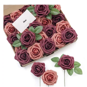 25 ks ruže kvet Umelé Kvety, Kytice Svadobné Party Dekoratívne DIY kvetinové Svadobné dekorácie