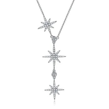 QTT Luxusné Strieborné Farebné Šperky s Dlhým Reťazcom Náhrdelník Clavicle Choker Náhrdelník Fashion Star Príslušenstvo Šperky 2022