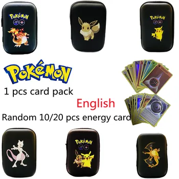 Náhodné 10 KS 20PCS Pokemon Energie Karty Anime Pikachu Karty Pack Môže Držať 60 Karty, Slúchadlá Storage Pack Oheň-dýchať Drak