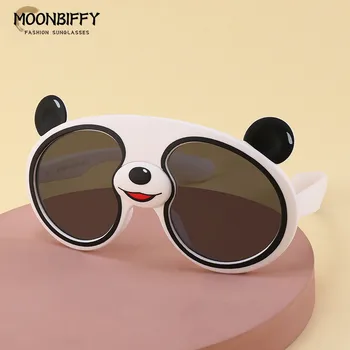 Vysoko Kvalitné detské slnečné Okuliare Cartoon Panda Tvar Polarizované slnečné Okuliare Trend detský Okuliare Tvár Dekor Deň Detí Darček