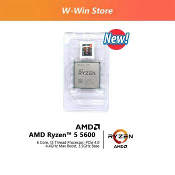NOVÉ procesory AMD Ryzen 5 5600 R5 5600 3.5 GHz Six-Core Dvanásť-Niť CPU Procesor 7NM 65W L3=32M 100-000000927 Zásuvky AM4 ŽIADNY FANÚŠIK