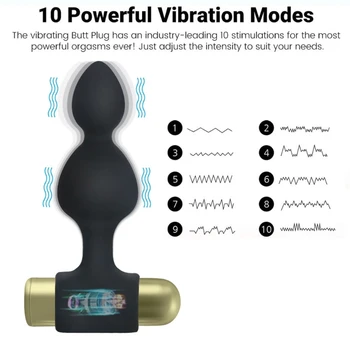 10 Frekvencia Silikónový Vibračný Masér Korálky Plug Radosť Vibrátor Zadok Stimulácia Dospelých, Sexuálne Hračky pre Ženy Muži