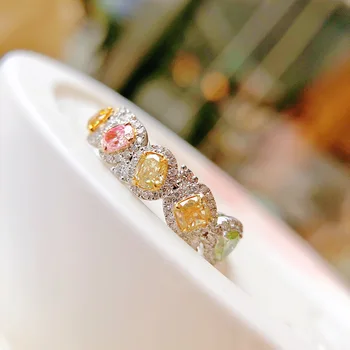 QTT Vintage Ženský Prsteň S Krásnym Námestí Farebné CZ Strieborná Farba Prstene, Šperky, Svadobné Doplnky Pre Nevestu