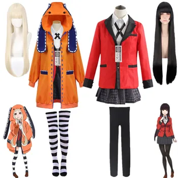 JK dievčenská Škola Obleky, sukne Jednotné Dospelých, Deti Halloween Oblečenie Anime Kakegurui Yumeko Jabami Yomoduki Runa Cosplay Kostým