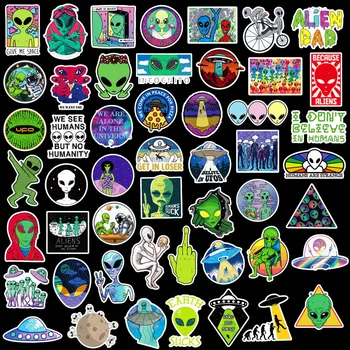50PCS Vesmíru Nálepky pre Deti Cudzie UFO Astronaut Rocket Nálepka na Notebook Pohár Auto Motorcyle Notebook Deti Klasické Hračky