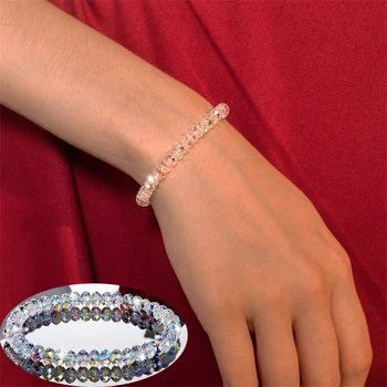 Módne Farebné AB Crystal Korálkové Náramky pre Ženy Temperament Handwork Náramky & Prívesky Charms Šperky