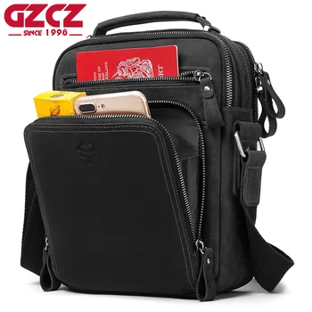 GZCZ 100% Vysoko Kvalitných Mužov Messenger Taška Malé Módne Originálne Kožené Tašky cez Rameno, Business Crossbody Bežné Taška Slávnej Značky
