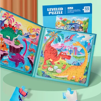Skladacia Magnetické Puzzle Knihu Vzdelávanie Hračky Zvierat Prenosné Dopravné Obrazová Skladačka Cestovné Hry Pre Deti Narodeninám