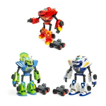 Blaze Monster Stroje Anime Obrázok Plast/Zliatiny Deformovaný Robot Auto Hračka Akcie Obrázok Modelu Deti Hračky, Deti Vianočné Darčeky
