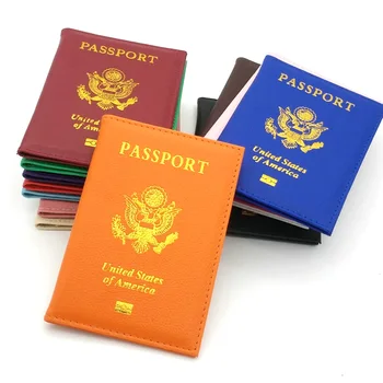 Cestovné PU Kožené Pas Kryt Personalizované Ženy USA Držiteľa Pasu Americký Kryty pre cestovný pas Dievčatá puzdro Pas