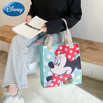Disney Nové Kreslené Mickey a Minnie Dámy Ramenní Taška Luxusné Značky Veľkú Kapacitu Kabelka Študent Módne Plátno Tote Bag