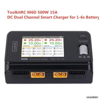 2020 ToolkitRC M6D 500W 15A DC Dual Channel MINI Smart Nabíjačku Discharger Pre 1-6 Lipo Batérie FPV Model Náhradných dielov Nahradiť M8