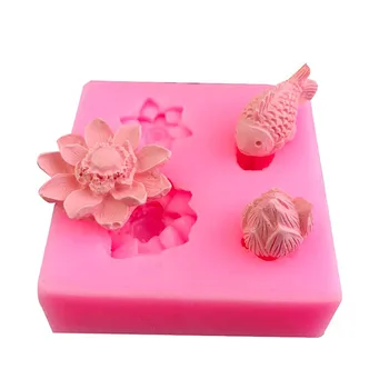 Malé lotus tvarované silikónové formy čokoláda zase cukor tortu pečenie nástroje kvet DIY remeslá kvapka lepidla mydlo formy Sviečka Plesní