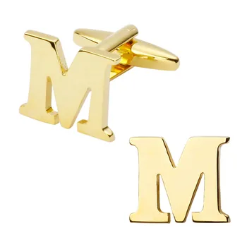 Nové vysoko kvalitnej mosadze á písmená M manžetové gombíky Pánske Šperky tričko putá manžetové gombíky dvojičky anglické písmená