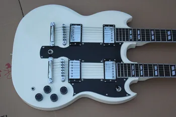 Pôvodné vlastné vysokú kvalitu 12 string +6 string Dvojitý Krk elektrická gitara biela 1275 gitara 59