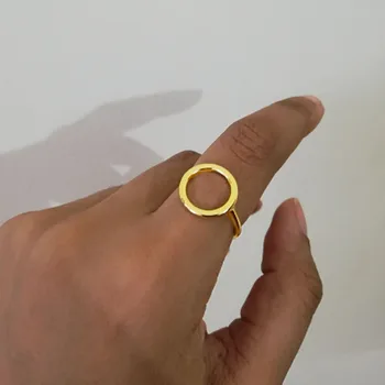 Minimalistický Kruhu Prstene pre Ženy Nerezový Krúžok Nastaviteľné Geometrické Kolo Koleno Krúžky Módne Šperky bague femme