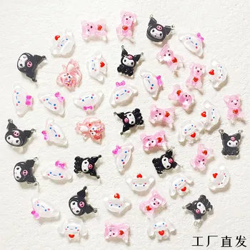 20Pcs Kawaii Cinnamoroll Kuromi Moje Melódie Živice Cartoon Nail Art Šperky Sanrioed Anime Mobilný Telefón Prípade DIY Nechtov Nálepky