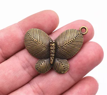 5 ks 40x33mm Antické Bronzové Pozlátené Motýľ Prívesok Charms DIY Handmade Šperky, Doplnky