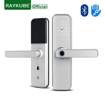 RAYKUBE X5 Striebro Smart Lock Biometrický snímač Odtlačkov Dverí Zamky TT Uzamknúť App Bezdrôtový Keyless Diaľkovo Otvoriť Dvere