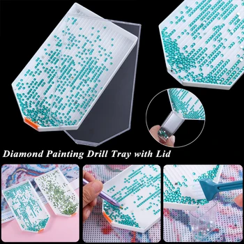 Veľkú Kapacitu Diamond Maľovanie Zásobník s Vekom Čistiaca Kefa Dierované Dosky Cross Stitch Accessorie Nail Art Lištovanie Dosky Skladovanie