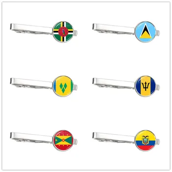 Dominické spoločenstvo,svätá Lucia,Svätý Vincent a Grenadíny,Barbados,Grenada,Ekvádor Národnej Vlajky Sklo Kravatu Klip