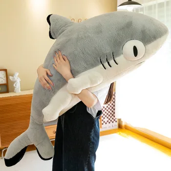 130 cm Anime Oblečenie pre Bábiku Sharkitty Vankúš Kawaii Mäkké, Vypchaté Spanie Shark Vankúš Vankúš Anime Plyšové Hračky Darčeky pre Deti