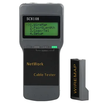 Prenosné LCD Displej SC8108 Siete Tester Meter RJ45 Cat5e Cat6 UTP Unshield Kábel siete LAN Tester RJ11 Telefónny Kábel Meter