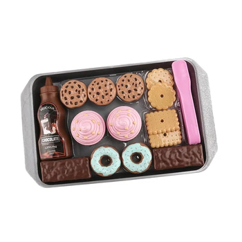 16pcs Plastové Cookies Dezerty Playset pre Dievčatá Tea Party Predstierať, že Hrať