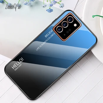 Note20 Ultra Prípade DECLAREYAO Originálne Silikónové Mäkké Sklo Coque Pre Samsung Galaxy Note 20 10 Plus Lite Prípade Pevného Tvrdené Sklo