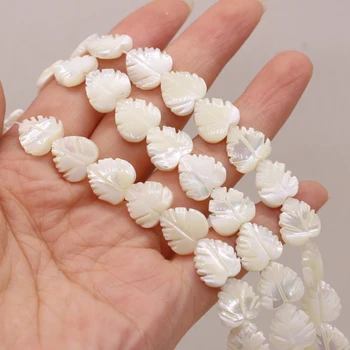 Prírodné Shell Biele Korálky Listový Tvar pre 12x12mm DIY Šperky Čo Náhrdelníky Náušnice Vysokej Kvality Darček