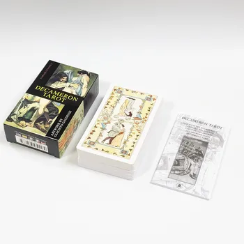 12x7cm anglický Decameron Tarot S Guidebook 79 Ks/Sada Vhodná Pre Voľný čas, Zábava Rodiny, Priateľov Strany, Doskové Hry