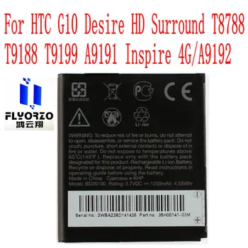 Vysoká Kvalita 1230mAh BD26100 Batérie Pre HTC G10 Desire HD pre Priestorový T8788/T9188/T9199/A9191/Inspire 4G/A9192 Mobilný Telefón