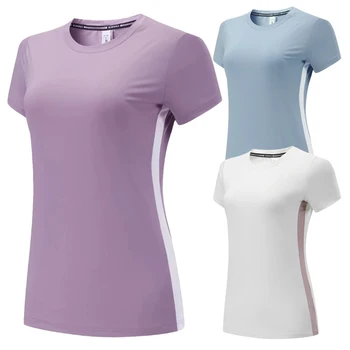 Letné Ženy Jogy Oblečenie Top Krátky Rukáv dámske Cvičenie Jednoduché Beží Fitness T-Shirt Telocvični Šport Beh