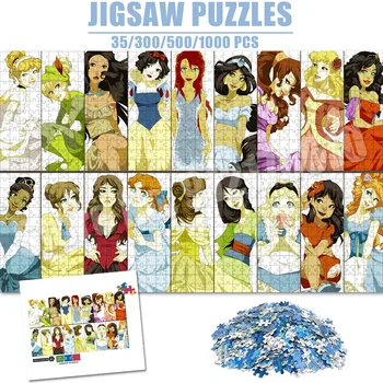 Disney Princezná Kolekciu Puzzle pre Dospelých 1000 Ks Puzzle Skladačka Vzdelávacie Anime Postavy, Diy Puzzle Hra, Hračky, Darčeky