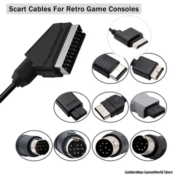 1.8 m RGB Scart Kábel Pre PS2/PS1/PS3/SEGA Mega Drive1/MD2/DC Dreamcast/Saturn/XBOX/XBOX 360 Retro Video Hry Consoels