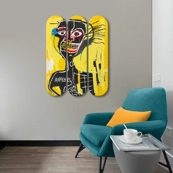 Basquiat 'Woschnagg' Skateboard Stenu Umenie Graffiti Korčule Palube Nástenné Nástenné Závesné Dekoratívne Dosky pre Bar, Pub Club Muž Jaskyňa Dekor