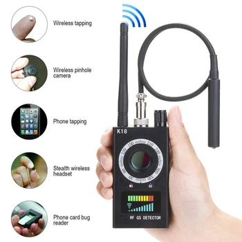 K18 Multi-funkcia Anti-spy Detektor GSM Kamera Audio Chybu Vyhľadávanie Signálu GPS Objektív RF Tracker rozpozná Bezdrôtové Produkty 1MHz-6.5 GHz