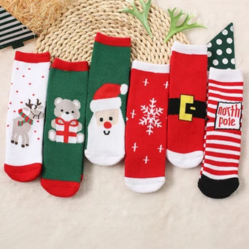 1 pairChildren Vianočné Ponožky Vtipné Vianočné Santa Claus Strom Snowflake Elk Snehu Bavlna Trubice Posádky Šťastný Ponožka Nový Rok Vtipné Sokken