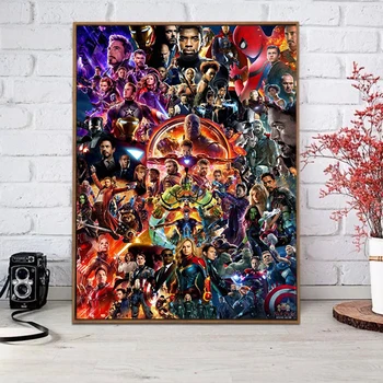 5D DIY Diamond Maľovanie Marvel Avengers Superhrdina Film Plagát Diamond Výšivky Cross Stitch Mozaiky Domova Darček
