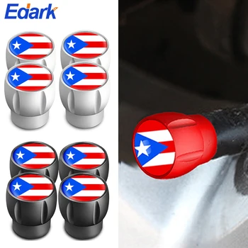 4Pcs/Nastaviť Módne Puerto Rico Vlajky Logo Pneumatiky vretena Ventilu Spp Kryt - Odolný voči Korózii otvor pre Auto, Motocykel, nákladné Vozidlo SUV & Bike
