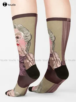Pani Doubtfire Stredný Prst - Ilustrácie - Robin Williams - Film Ponožky Čierne Dlhé Ponožky Sú Pohodlné Najlepšie Dievčatá Športové Darček Umenie