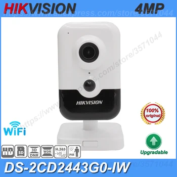 Pôvodné HIkvision DS-2CD2443G0-IW 4MP IČ Pevné Kocka, Sieť POE H. 265+ SD Slot IR 10m Mini Wifi IP Kamera Home Security
