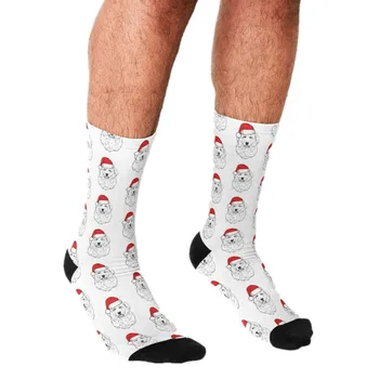 Pánske Zábavné Vianočné ponožky Skvelé Pyreneje Santa PYR Psa Dovolenku Ponožky harajuku Muži Radi hip hop Novinka Bežné Ponožky pre mužov