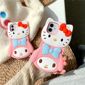 Melódie Hello Kitty Iphone13/13Pro/ X/ Xs/11/, 11Pro, Max/12/12Pro Kreslený Mobilný Telefón Prípade Silikónové Soft Shell