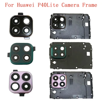 Zadné zadný Objektív Fotoaparátu Sklo s Rámčekom Rám Držiaka Pre Huawei P40 Lite Nahradenie Opravy Náhradných Dielov