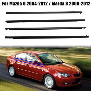 Auto Okno Weatherstrip Tesnenie Pás Čalúnením Tesniace Pásky na Mazda 6 2004-2012 pre Mazda 3 2004-2009 Kaučuku Vonkajšieho Okna Sklo Tesnenie