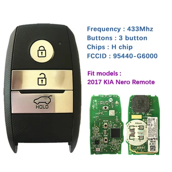 CN051046 Pôvodné PCB S Automobilovým Shell 3 Tlačidlo 2017 KIA Nero Skutočné Smart Remote Tlačidlo 433MHz 8A Čip 95440-G6000